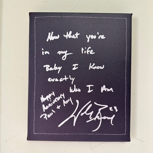 Autographed Handwritten Lyric Canvas (Limited Quantities!)
